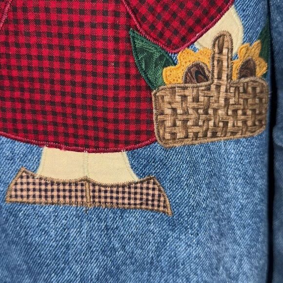 Vintage Denim Patchwork Oversized Chore Jacket Barn Jacket Size Small - Picture 7 of 14
